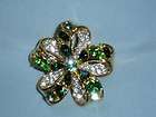   Miller Glamour Collection Set of Two Enamel & Crystal Flower Brooches
