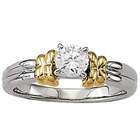 CD2U 0.7 Carats ROUND Diamond 14K Two tone gold Engagement Ring 