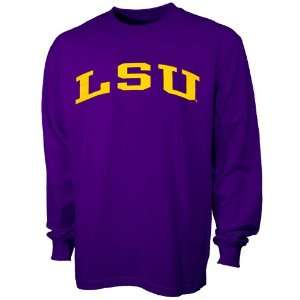 LSU Tigers T Shirts : LSU Tigers Purple Vertical Arch Long Sleeve T 