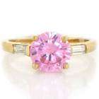   Liquidation 10k Solid Yellow Gold Pink CZ Ring Jewelry W/ CZ Accent