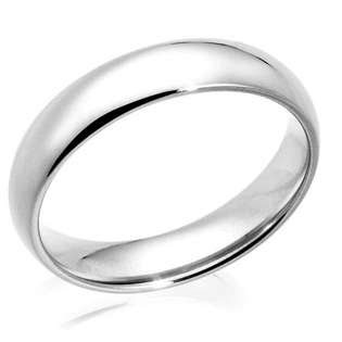 Engravable Womens Comfort Fit 5mm 14k White Gold Wedding Band Ring 