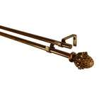   Pine Cone Double Curtain Rod in Antique Gold   Size 86   120