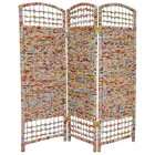 Oriental Furniture 4 ft Tall Recycled Magazine Room Divider   3 Panel