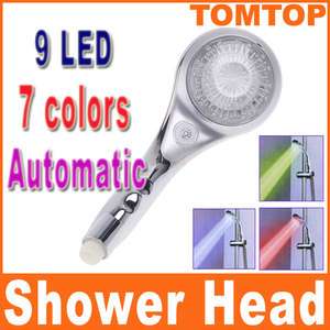 LED Shower Automatic Control Sprinkler 7 Color Changing  