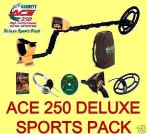 New GARRETT ACE 250 Metal Detector Deluxe Sports Pack  