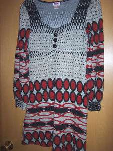 Funky People LS Hippie Mod Polyester Dress Ladies S  