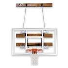   Side Folding Wall Mounted Basketball Hoop with 60 Inch Glass Backboard