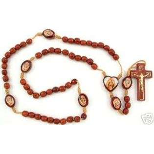 EE Catholic Rosary Prayer Beads Jewelry Crucifix Necklace Engraving 
