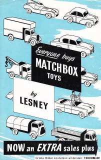 Extremly rare 1959 Matchbox Presentation Set leaflet  