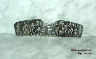   Silver Plated Signed 90 S & F Embossed Pattern Hair comb Case  