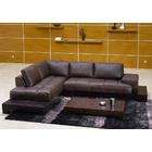 Tosh Furniture Modern Brown Leather Sectional Sofa