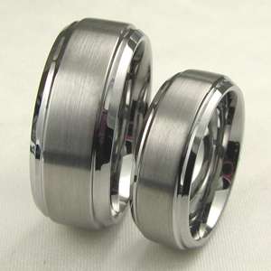 6mm&8mm His&Hers Tungsten Carbide wedding band Anniversary ring set