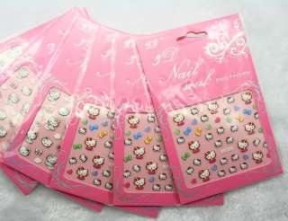   !! Hello Kitty 3D Nail Art Sticker Tip Decal Manicure NEW >24 Designs
