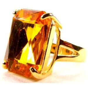   Yellow Orange Imperial Topaz Engagement Ring , Size 5 LLC Price