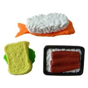   Eraser  pack of 3 Sushi and Japanese food style erasers: Toys & Games