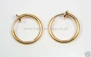 COMFY CLIP ON hoops GOLD HOOP EARRINGS look like pierce  