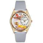   Watches Whimsical Womens Cross Stitch Baby Blue Leather Watch