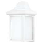   One Light Outdoor Wall Fixture in White Finish with White Flat Glass