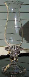 CANDLEWICK CRYSTAL #400/152 3 PC HURRICANE CANDLE LAMP  