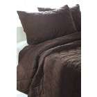 Rizzy Home 3pc Solid Quilt King Size Cotton Bedding Quilt Set in Brown