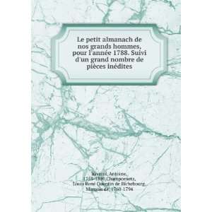   pour lannÃ©e 1788. Suivi dun grand nombre de piÃ¨ces inÃ©dites