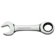   in. Full Polish Stubby Ratcheting Combination Wrench 