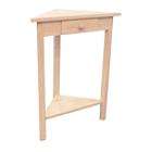 International Concepts Corner Accent Table Unfinished 