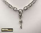 Judith Ripka Lock and Key Pendant Necklace in 925 Sterl