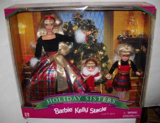 2314 NRFB Mattel Holiday Sisters Barbie, Kelly, Stacie Dolls  