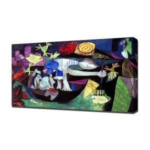  Picasso Night Fishing   Canvas Art   Framed Size 12x16 
