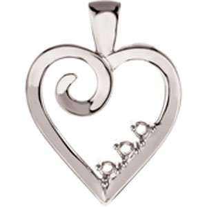   Silver Heart Shaped Mothers Pendant 3 Stone CleverEve Jewelry