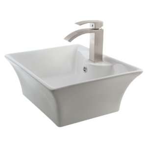 Porcelain Sink. Designer Basin. Rectangle White Vessel. 19.1/4 X 16.1 