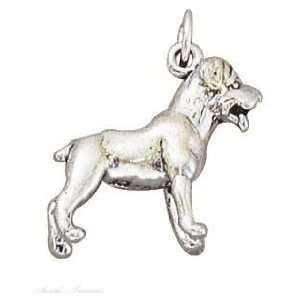  Sterling Silver 3D Rottweiler Dog Breed Charm: Jewelry