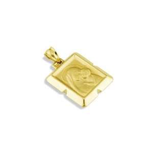    14k Yellow Gold Mother Mary Baby Jesus Sacred Pendant: Jewelry