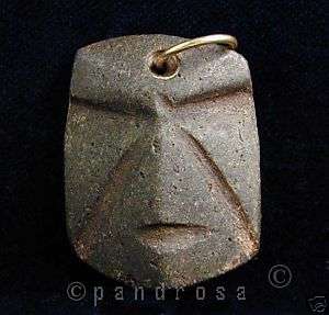 Antique Mezcala stone mask pendant Guerrero Mexico  