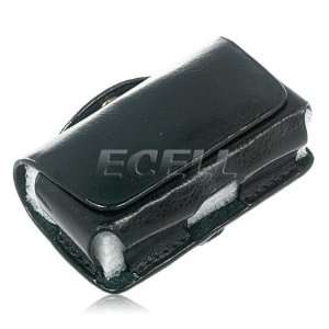  Ecell   BLACK LEATHER CASE POUCH & BELT CLIP FOR LG COOKIE 