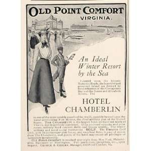 1901 Ad Old Point Comfort Chamberlin Hotel Woman Golf 