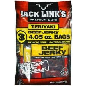 Jack Links TERIYAKI Beef Jerky   3/4.05 oz. bags   CASE PACK OF 4 