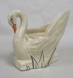 1947 McCoy Pottery Hand Painted Swan Planter  