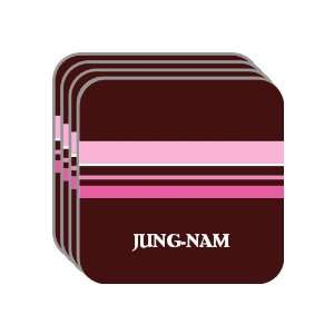 Personal Name Gift   JUNG NAM Set of 4 Mini Mousepad Coasters (pink 
