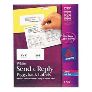  Send & Reply Piggyback Inkjet/Laser Printer Labels, 1 5/8 
