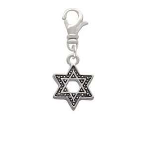   Star of David with Beaded Border Clip On Charm Arts, Crafts & Sewing