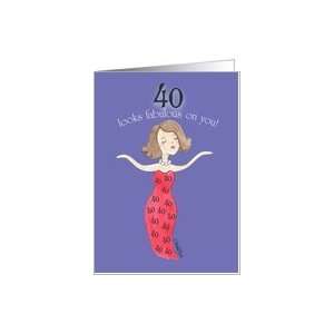  Lady in Red 40th Birthday Card Toys & Games