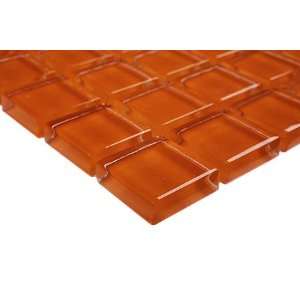   Glace´ Collection 1 x 1 Clementine Glass Tile
