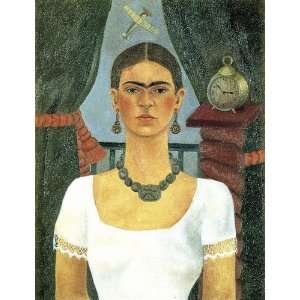 Oil Painting: Self Portrait, Time Flies: Frida Kahlo Hand 