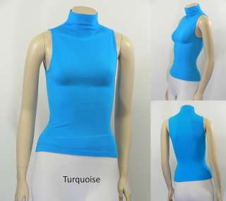 Basic MOCK/TURTLE Neck Tank Top Seamless ONE SIZE Various Colors 