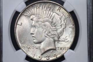 1934 D Peace Dollar NGC MS61 United States Mint Silver Coin  