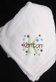   Monogrammed Baby Mini Security Blanket Girl or Boy 6 Colors Soft