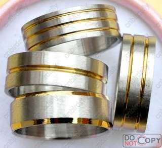 Wholesale Lot100 bicolor G&S Stainless steel Rings free  