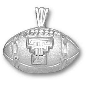  Texas Tech 1/2in Sterling Silver Football Pendant Jewelry